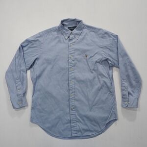 Ralph Lauren Shirt Mens 16 32/33 Blue Classic Fit Long Sleeve Button Down Oxford
